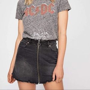 NEW NWT Free People Zip It Up Denim Mini Skirt